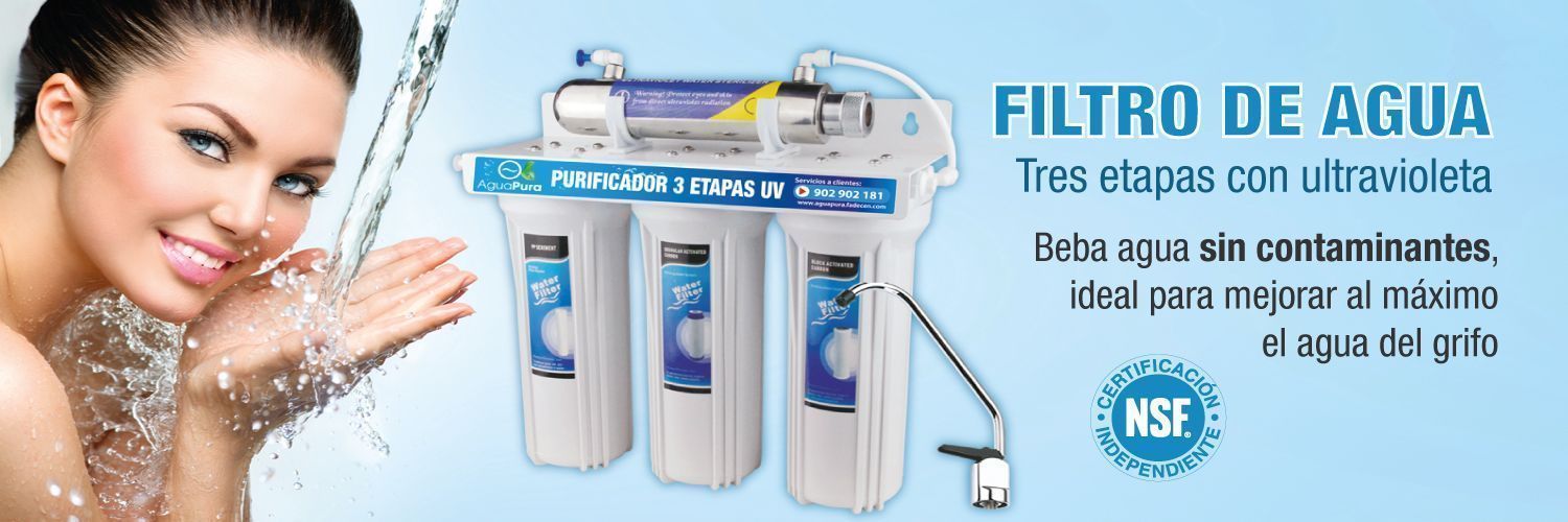filtro de agua ultravioleta tres etapas